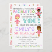 Spa Invitation Anniversaire Fille Spa (Devant / Derrière)