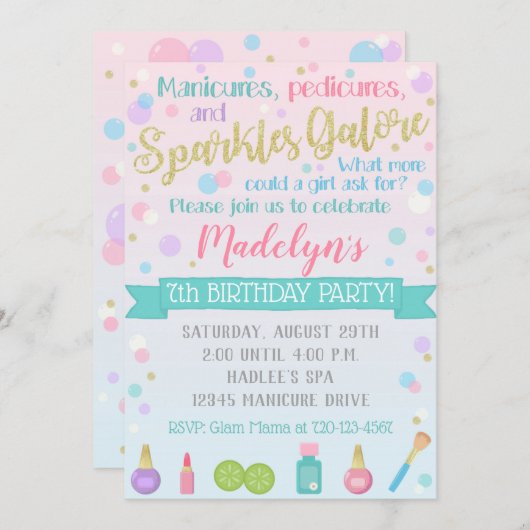 Spa Invitation Anniversaire Spa (Devant / Derrière)