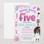 SPA, invitation d'anniversaire 5 ans pour fille, 5 (Devant / Derrière)