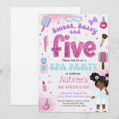 SPA, invitation d'anniversaire 5 ans pour fille, 5 (Devant / Derrière)
