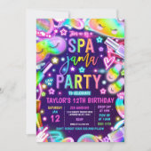 Spa-Jama Neon Spa en Sleepover verjaardagsfeestje Kaart (Voorkant)