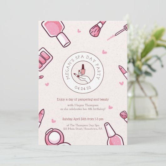 Spa Jour Anniversaire Fête Invitation (Debout devant)