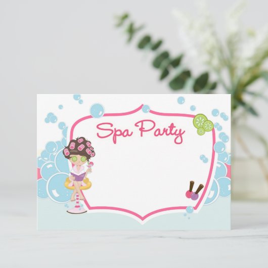 Spa Jour Anniversaire Fête Invitation (Debout devant)