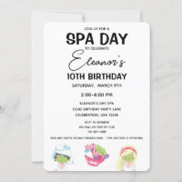 Spa Jour Anniversaire Fille Fête Invitation