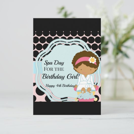 Spa Jour Anniversaire Invitation (Debout devant)