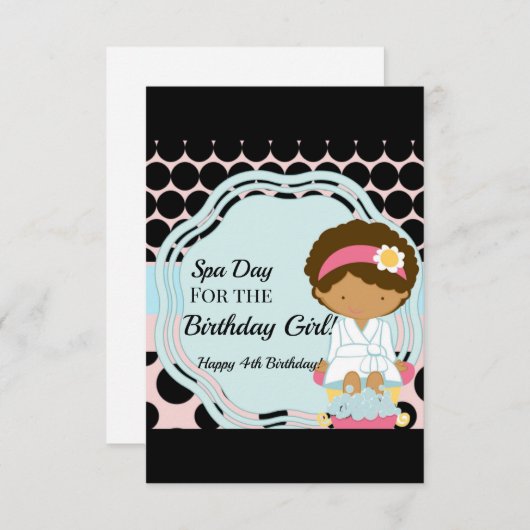 Spa Jour Anniversaire Invitation (Devant / Derrière)