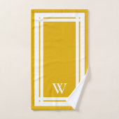 Spa Luxueux Minimaliste Monogrammé Moutarde (Serviette à main)