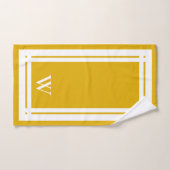 Spa Luxueux Minimaliste Monogrammé Moutarde (Serviette à main)