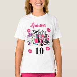 Spa make up Birthday Girl | aangepaste leeftijd T-shirt