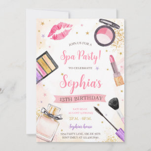 Spa make-up verjaardagsfeestje kaart