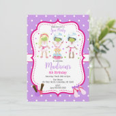 Spa Makeup Birthday Party Invitation (Debout devant)