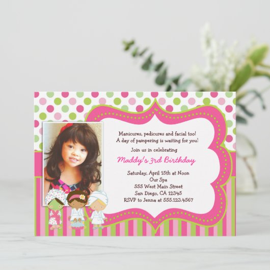 Spa Manicure Pedicure Invitations à la fête d'anni (Debout devant)