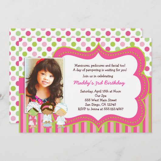 Spa Manicure Pedicure Invitations à la fête d'anni (Devant / Derrière)