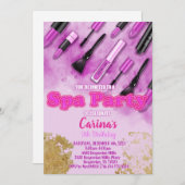 Spa Maquillage Glam Invitation d'anniversaire (Devant / Derrière)