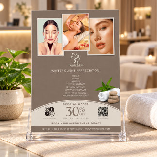 Spa Marketing Flyer | Taupe Klantwaardering