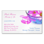 Spa massage bloemen magnetisch visitekaartje (Voorkant)