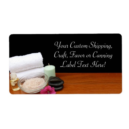 Spa/Massage/pedicure Salon Scene Black/Color Etiket (Voorkant)