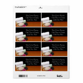 Spa/Massage/pedicure Salon Scene Black/Color Etiket (Full Sheet)