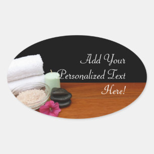 Spa/Massage/pedicure Salon Scene Black/Color Ovale Sticker