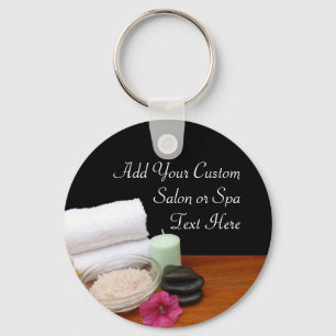 Spa/Massage/pedicure Salon Scene Black/Color Sleutelhanger