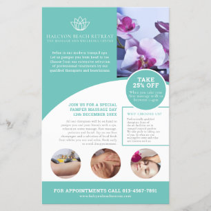 Spa massage wellnesscentrum aqua QR promo flyer