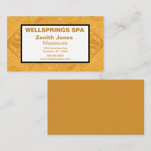 Spa Masseuse Gold Visitekaartje (Voorkant / Achterkant)