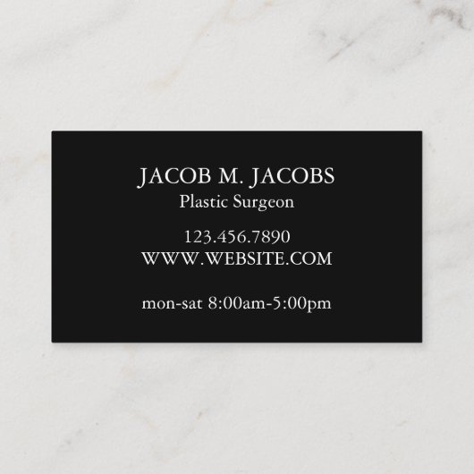 Spa Médicale de chirurgie plastique Carte de visit (Dos)