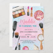 SPA meisje verjaardagsfeestje uitnodigen, SPA vier Kaart (Voorkant / Achterkant)