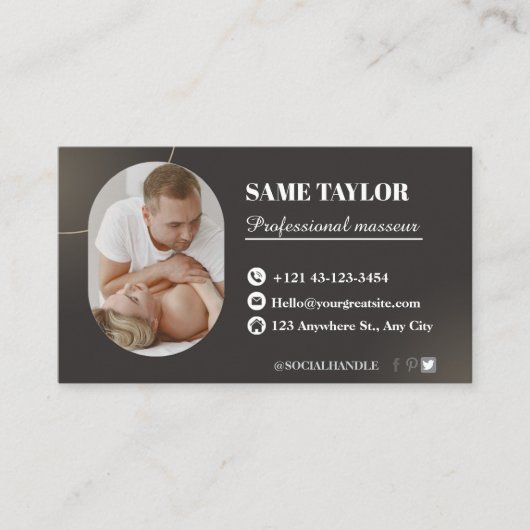Spa moderne Brown et Carte de visite de massage (Devant)