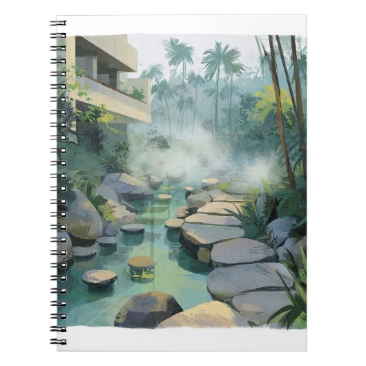 Spa moderne Jungle Stones à pas Carnet d'art (Devant)