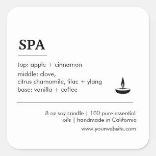 Spa noir et blanc ingrédients produits étiquette