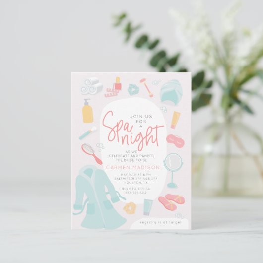 Spa objets douche nuptiale invitation (Debout devant)