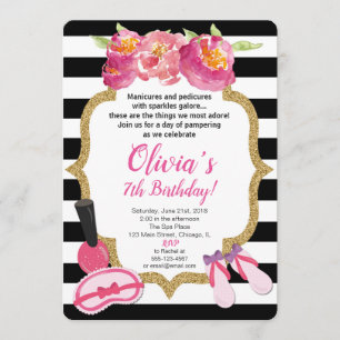 Spa of make-up verjaardagsuitnodiging kaart