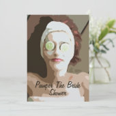 Spa-pamper De uitnodiging van de Bride Shower (Staand voorkant)