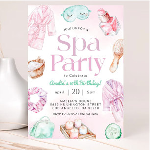 Spa Pamper Glam Party Anniversaire Invitation