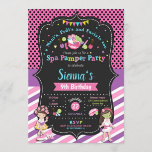 Spa Pamper Party Anniversaire Invitations Filles