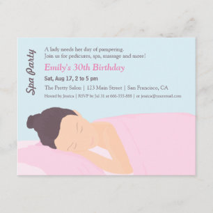 Spa Pampering Girls Anniversaire Invitations
