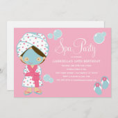 Spa-partij | Roze partij nodigt uit Kaart (Voorkant / Achterkant)
