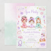 Spa Party Birthday Invitation Kaart (Voorkant / Achterkant)