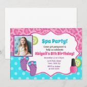 Spa Party Birthday Invitation Pamper Party Kaart (Voorkant / Achterkant)