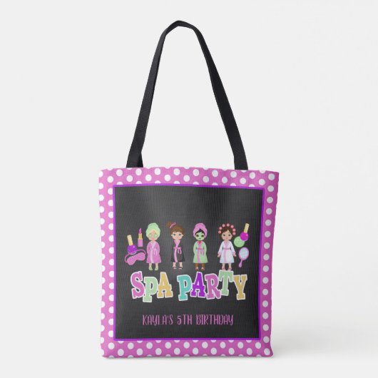 Spa Party Canvas tas - Meisjes - Blk (Achterkant)