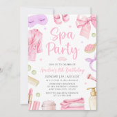 Spa Party Girl Birthday Invitation (Devant)