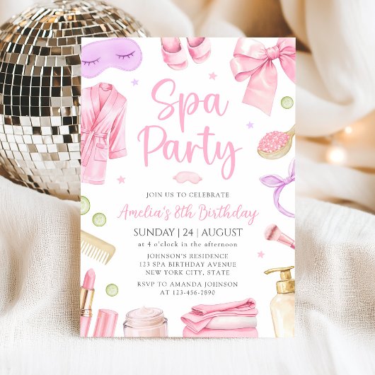Spa Party Girl Birthday Invitation