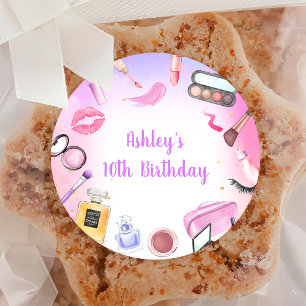 Spa Party Girl Glamour Make-up Verjaardag Sticker