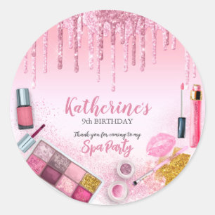 Spa Party Glam Girl Birthday Party Salon Ronde Sticker