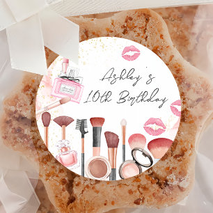 Spa Party Glam Girl Make-up Verjaardagsfeestje Sti Ronde Sticker