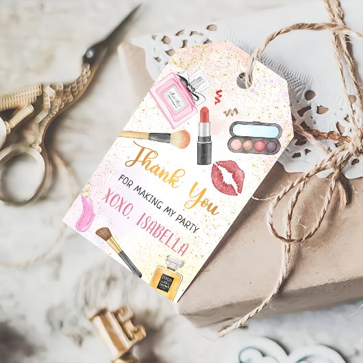 Spa Party Glam Make-up Verjaardagscadeau Labels Cadeaulabel