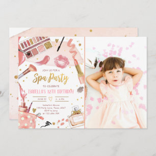 Spa Party Glitz Glam Glamor Girl Makeup Birthday Kaart