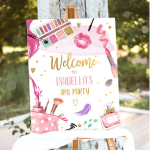 Spa Party Glitz Glam Makeup Girl WelkomstPoster Poster