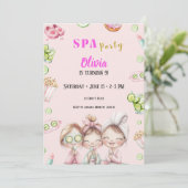Spa Party Invitation Girls Pamper Birthday Kaart (Staand voorkant)